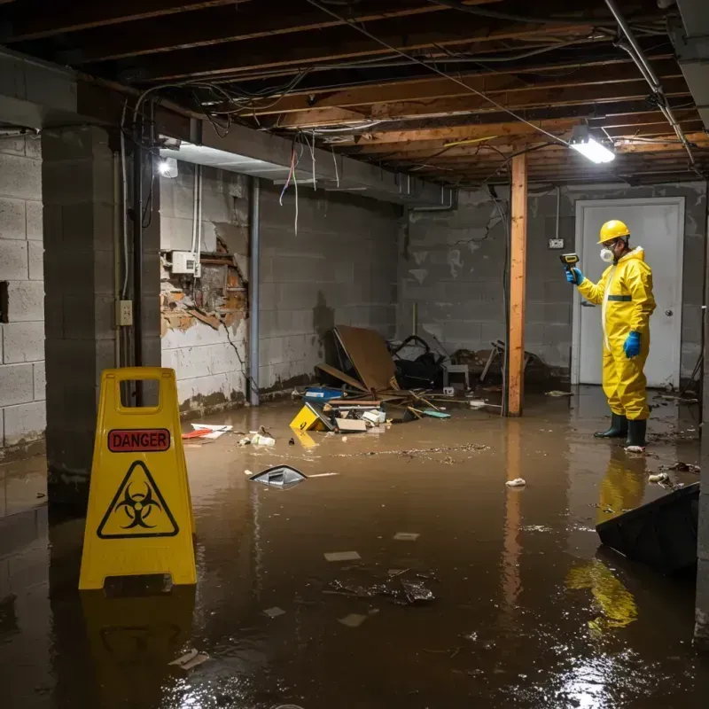 Flooded Basement Electrical Hazard in Elm City, NC Property